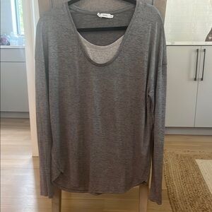 Vince Top Long Sleeve Layer Scoop Neck